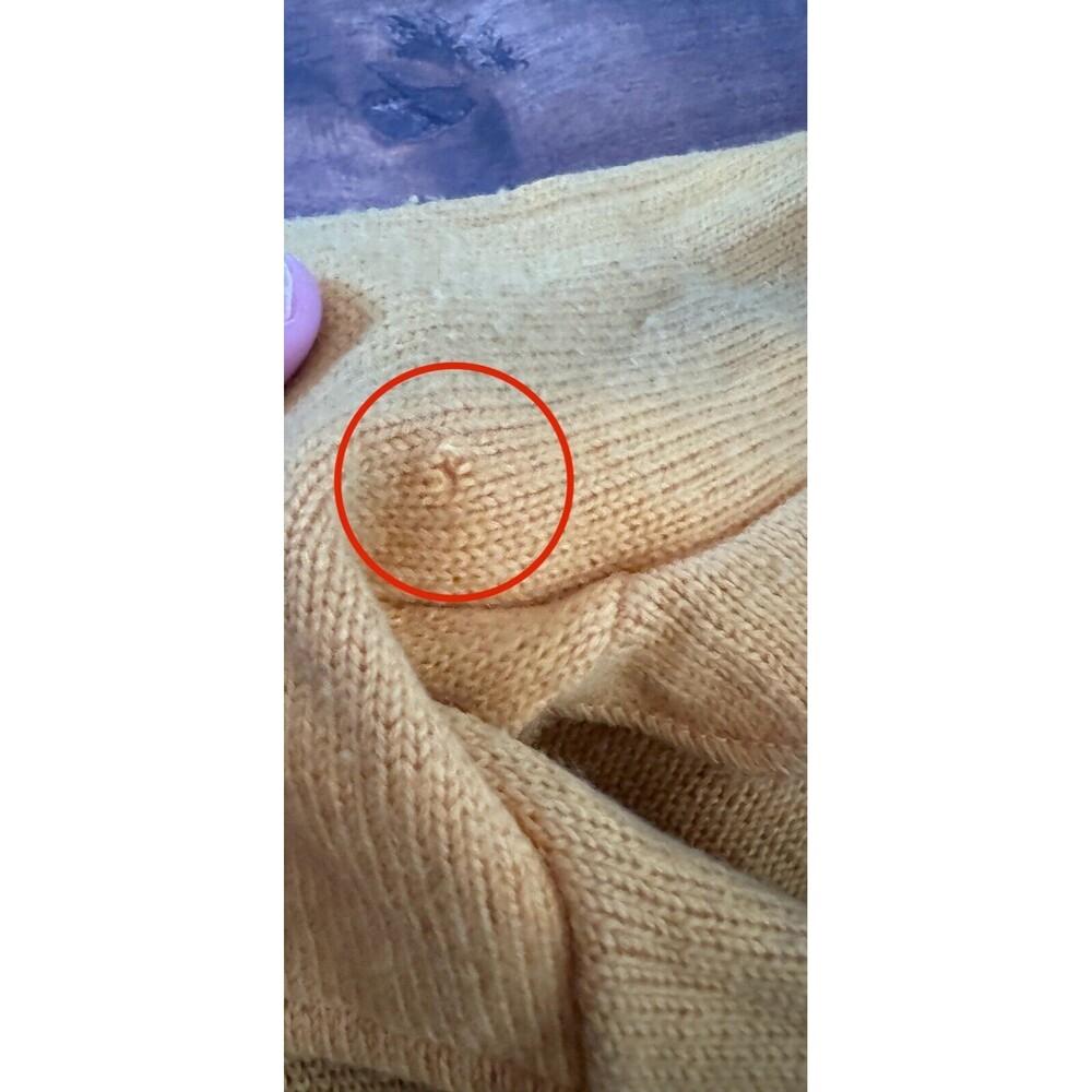 Vintage 1968 Grewe 100% Wool Yellow Red High School Varsity Sweater Avantes Reed - Picture 8 of 13